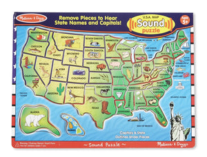 USA Map Sound Puzzle - Wooden Puzzle With Sound Effects
