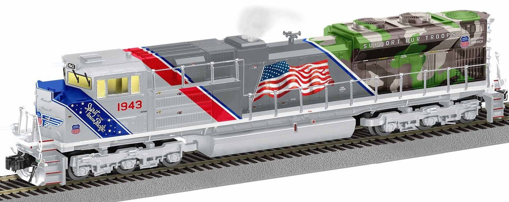Model of SD70ACE in Spirit of Union Pacific paint scheme.