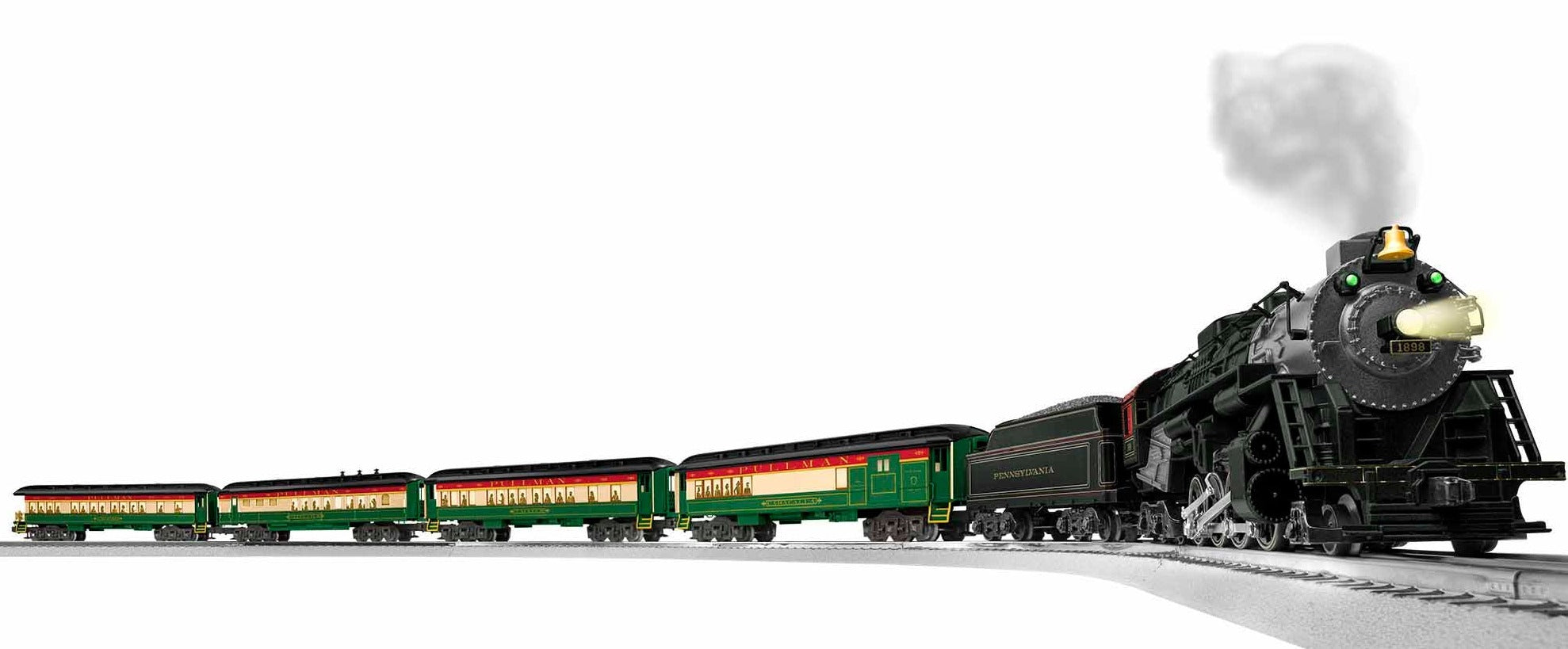Model of Pennsylvania steam engine with 4 passenger cars.