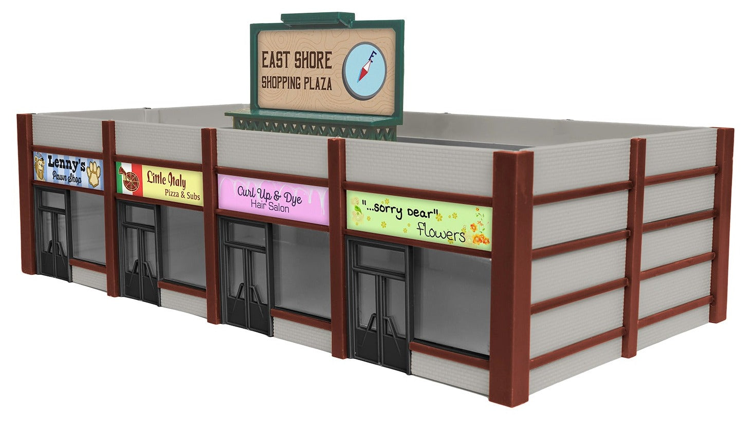 HO Scale model of shopping plaz