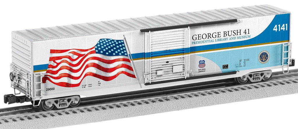 O Union Pacific 4141 LED 60' Flag Boxcar GHW Bush #4141