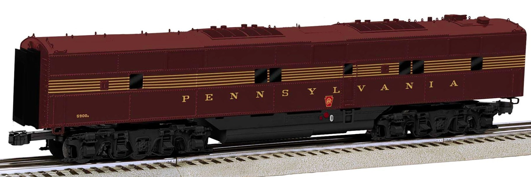 O Scale model of a E7 B-unit in Pennsylvania paint scheme.