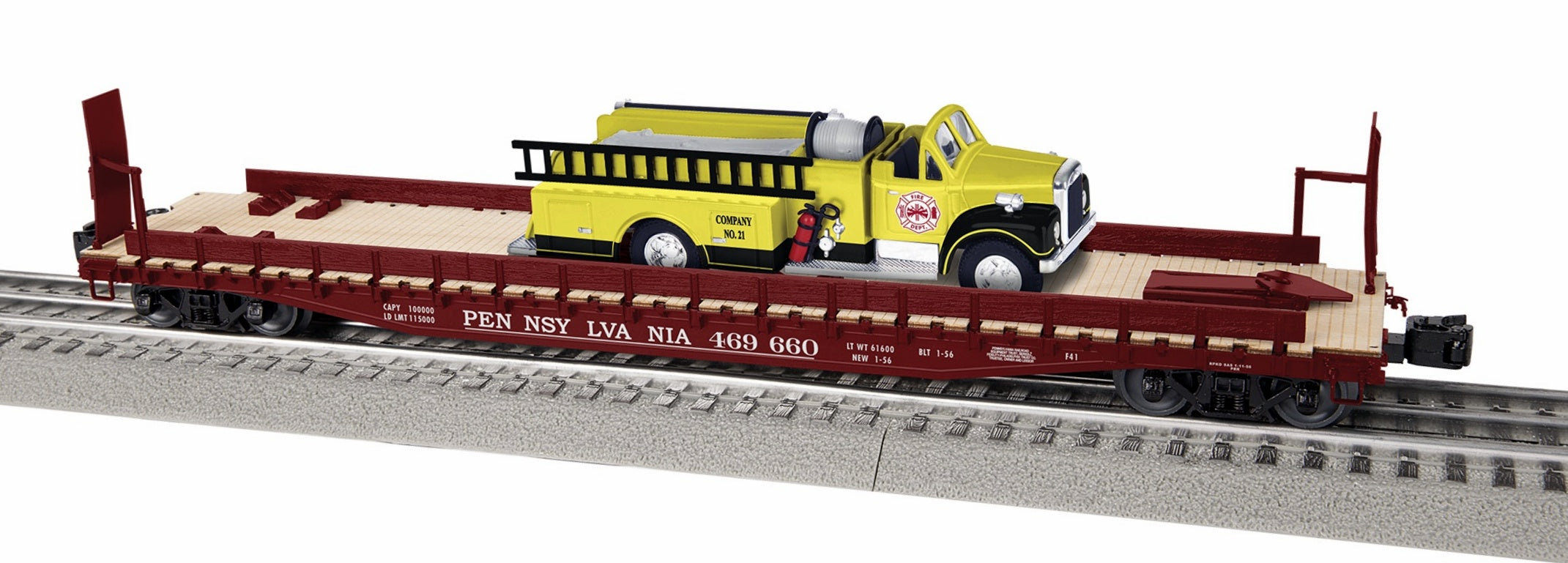 O36 50' Flatcar with Firetruck