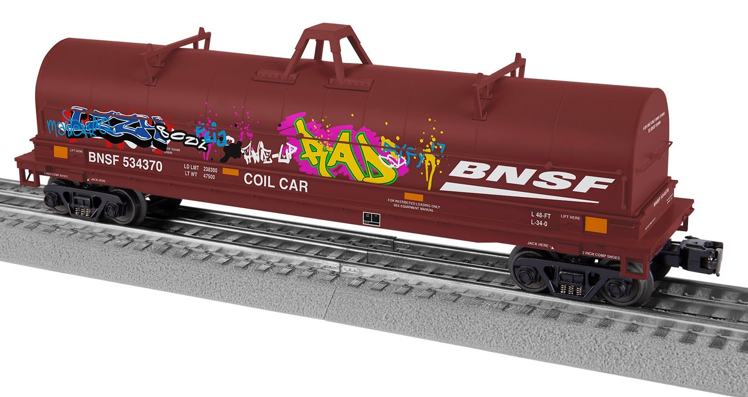 O Coil Car BNSF #534370 w/Graf