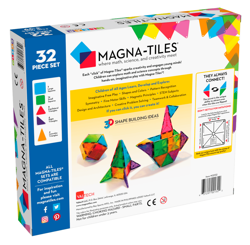 Magna-Tiles Clear Colors 32pc