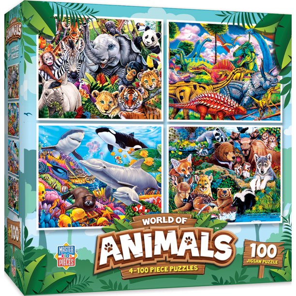 100pc 4pk World of Animals Puz