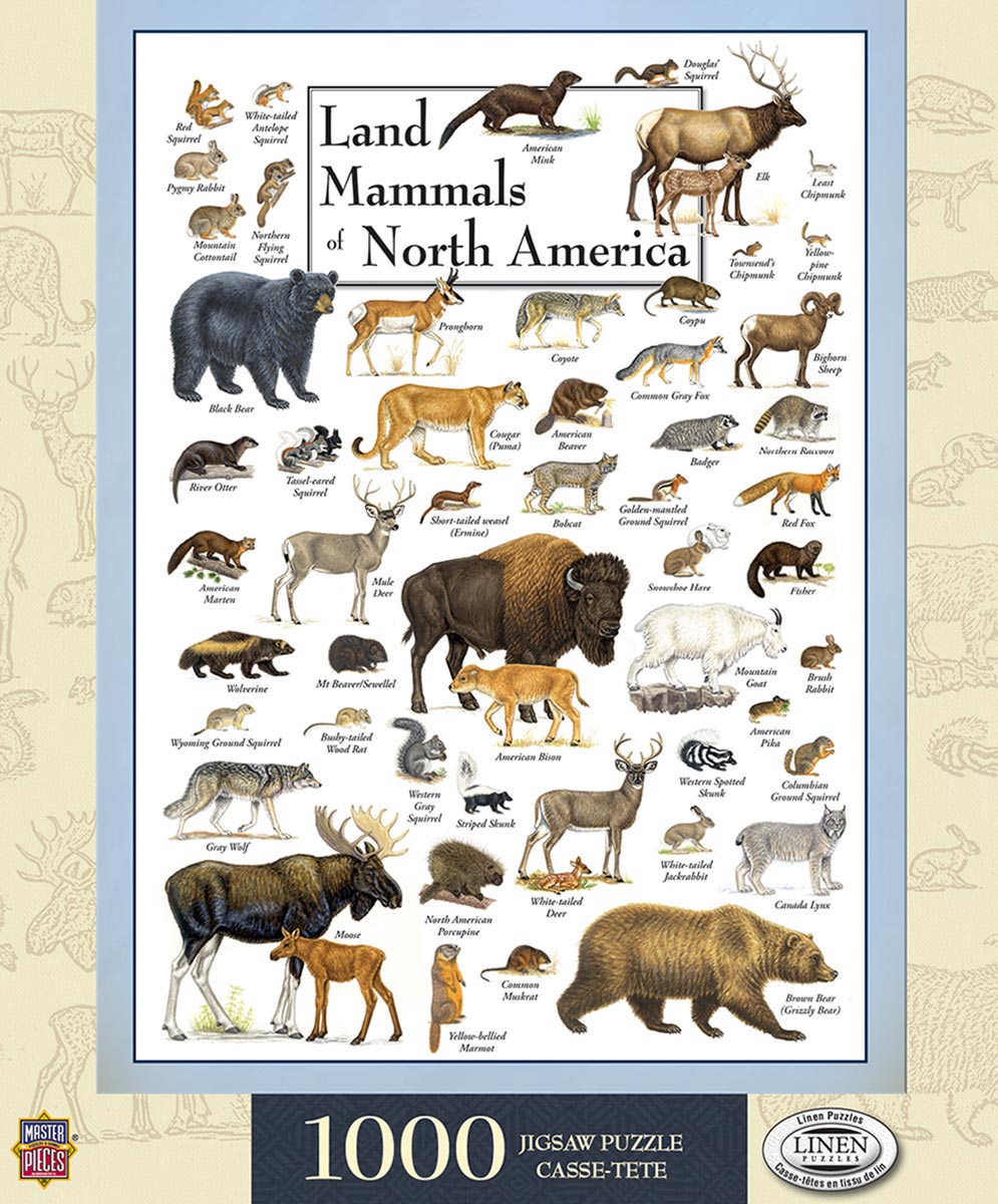 1000pc Land Mammals of NA Puzz