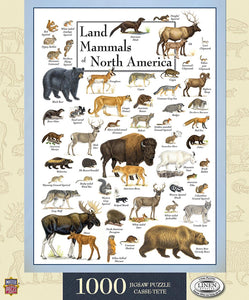Poster Art - Land Mammals of North America 1000pc Puzzle