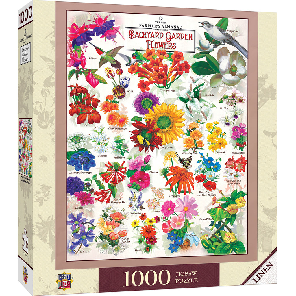1000pc Garden Florals Linen Pu