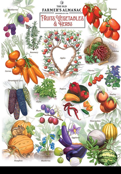 Farmers Almanac - Fruits, Vegetables & Berries 1000pc Puzzle