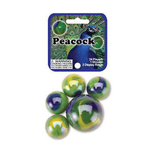 Mega Marbles Peacock Marbles Game Set 25 Piece