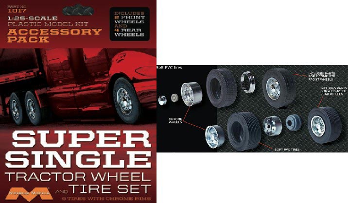 1/25 Super Single Tractor Wheel & Tire Set (6/pk)
