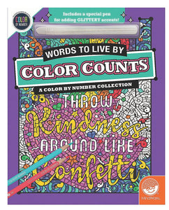 Color by Number Color Counts: Glitter Words to Live By
