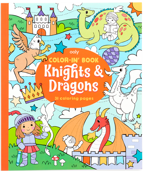 Color-In Book Knights & Dragon