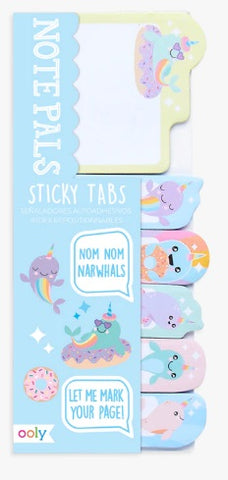 Note Pals Sticky Tabs - Nom Nom Narwhals