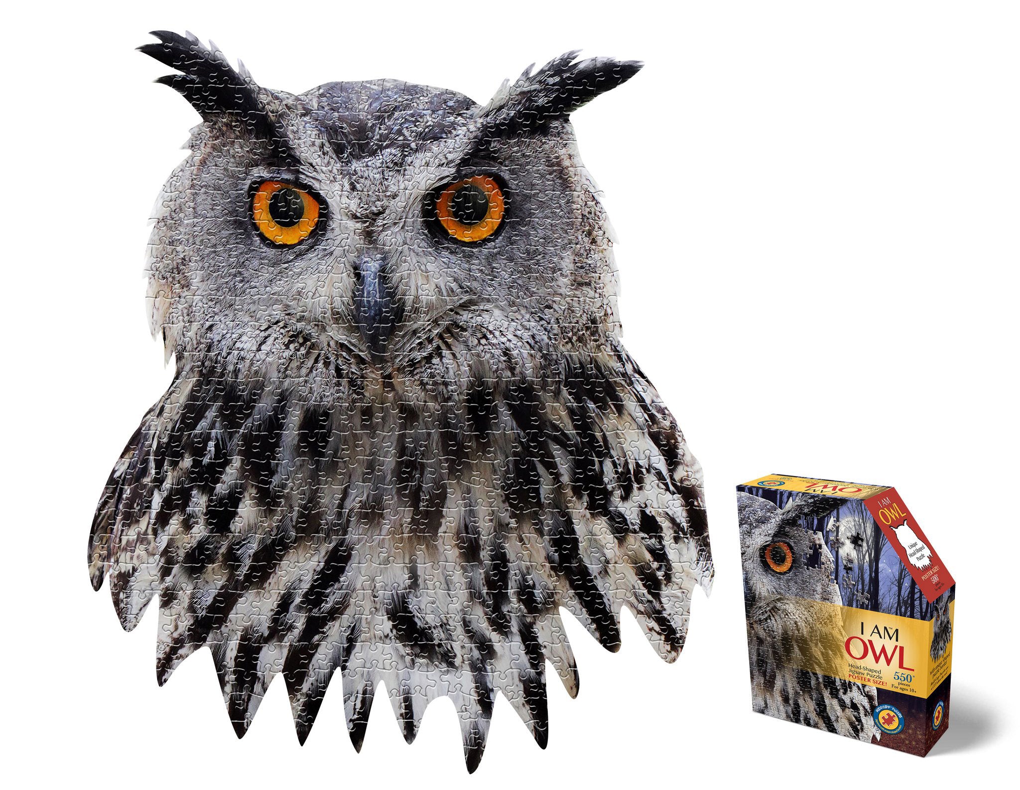 I Am owl 550 Piece owl head shaped puzzle