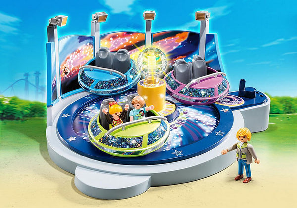 Summer Fun - Spinning Spaceship Ride with Lights
