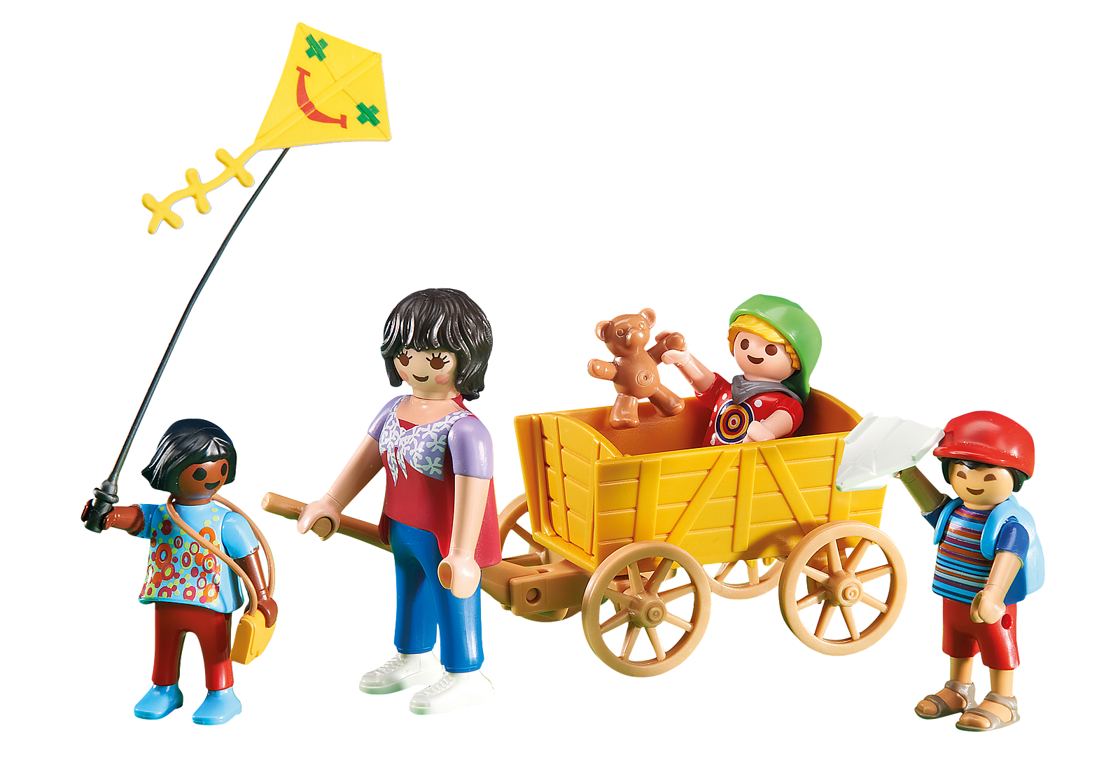 MOTHER WITH CHILDREN AND WAGON