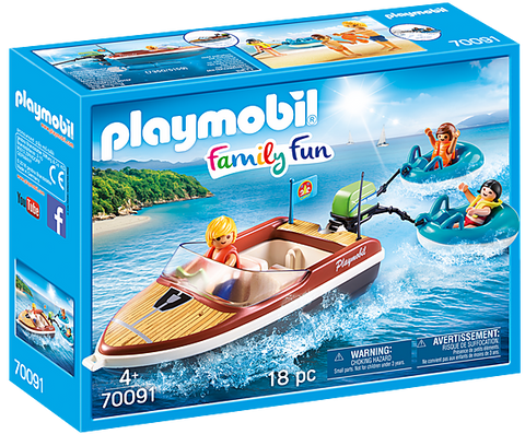 Family Fun - Speedboat with Tube Riders