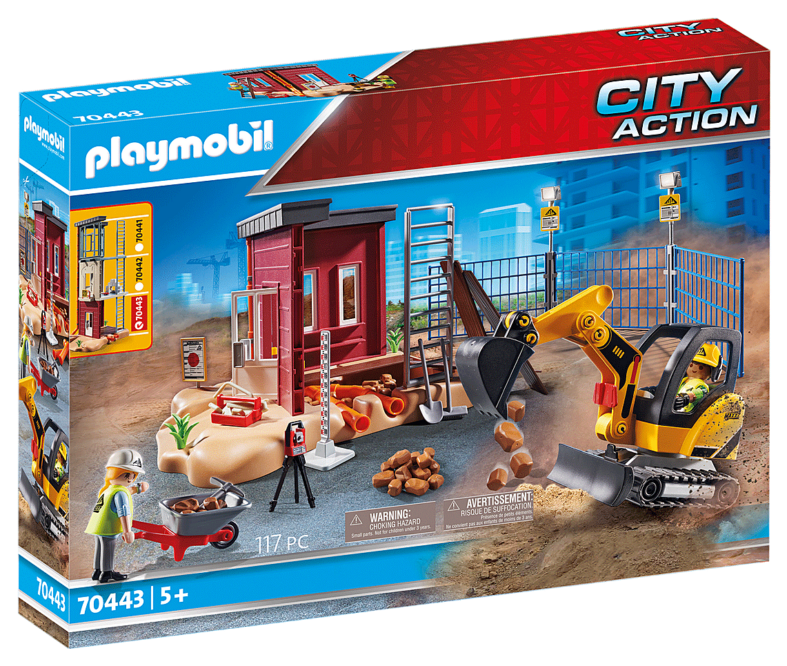 City Action - Mini Excavator with Building Section