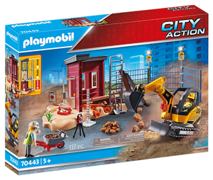 City Action - Mini Excavator with Building Section