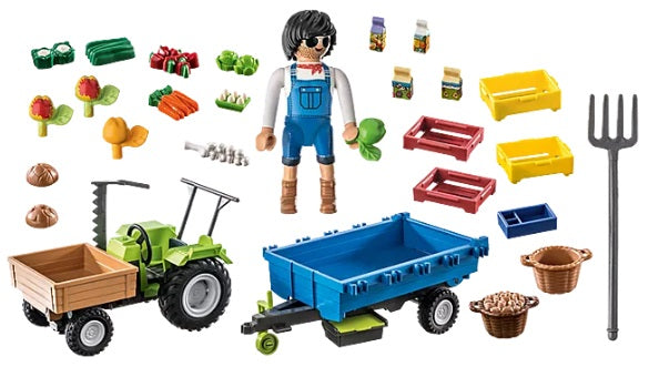 Harvester Tractor with Trailer