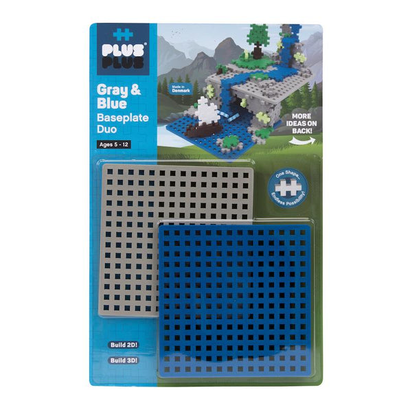 Plus Plus Baseplate Duo - Gray and Blue