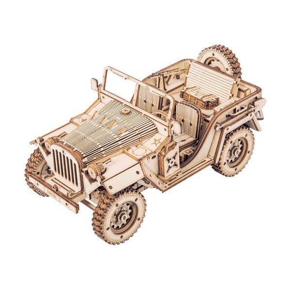 Army Field Car 1:18 Scale Jeep Laser Cut Wood Kit