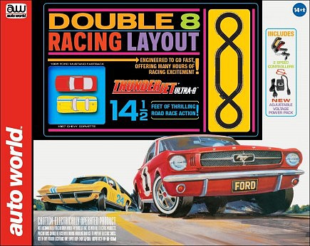 HO Scale 14.5 Double 8 Racing Slot Race Car Set