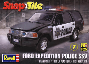 1/25 Ford Expedition Police SSV Plastic Model Kit Snap Together