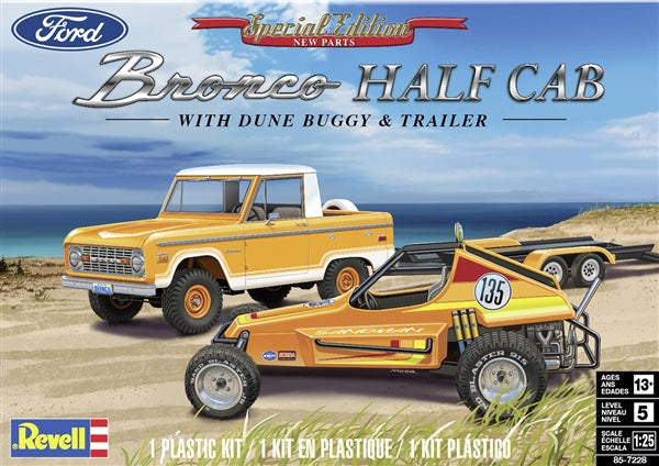 1/25 Ford Bronco Half Cab with Dune Buggy and Trailer