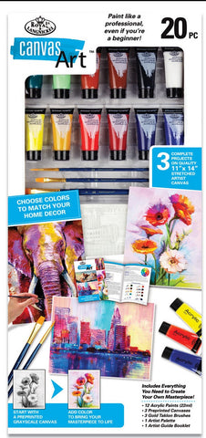 Royal Brush Canvas Art Elephants & Flowers