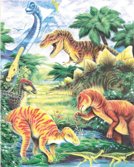 Royal Brush Pencil By Numbers Dinosaurs
