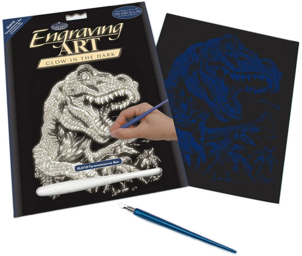 Royal Brush Engraving Art Glow in the Dark Tyrannosaurus Rex