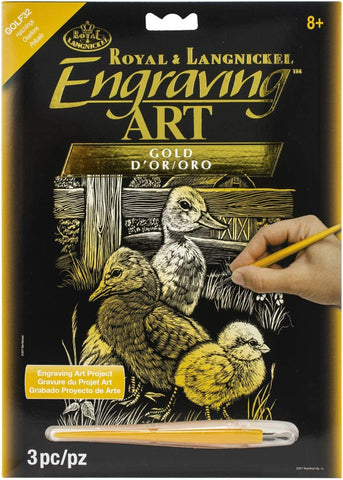 Royal Brush Engraving Art Gold Foil Hatchlings