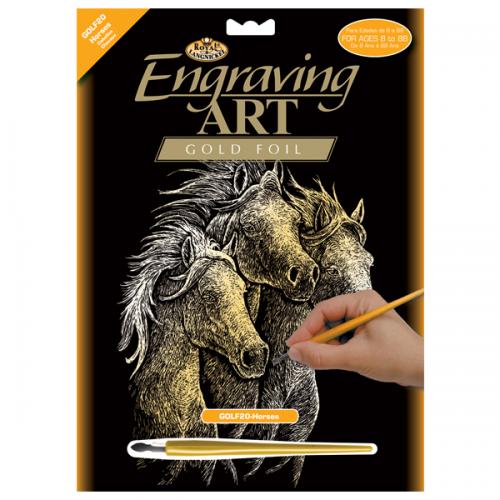 Royal Brush Engraving Art Gold Foil Horses