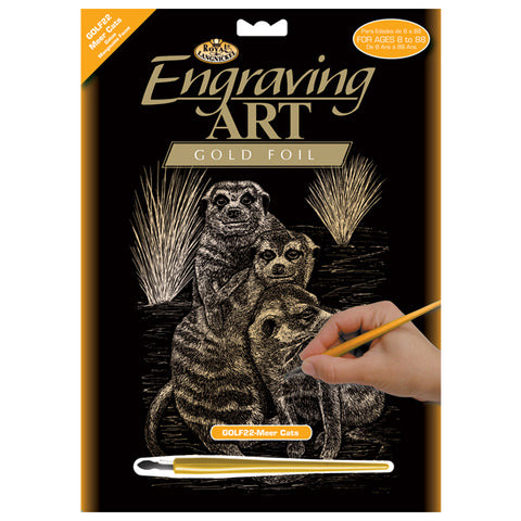 Royal Brush Engraving Art Gold Foil Meer Cats