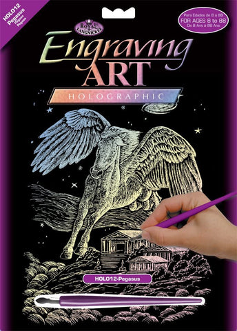 Royal Brush Engraving Art Holographic Pegasus