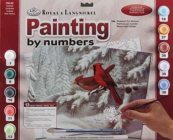 Royal Brush Paint By Number Adult Large Cardinals