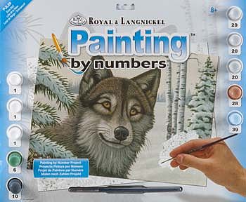 Royal Brush Paint By Number Junior Large Snow Wolf