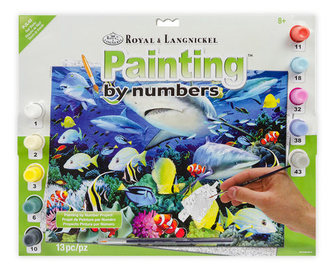 Royal Brush Paint By Number Junior Large Reef Sharks