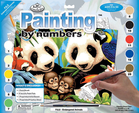 Royal Brush Paint By Number Junior Large Endangered Animals