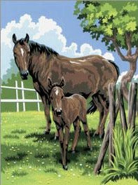 Royal Brush Paint By Number Junior Small Mare & Foal