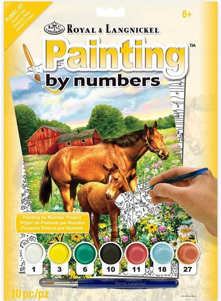 Royal Brush Paint By Number Junior Small Horse in Field