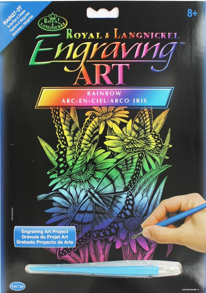 Rainbow Engraving Butterflies