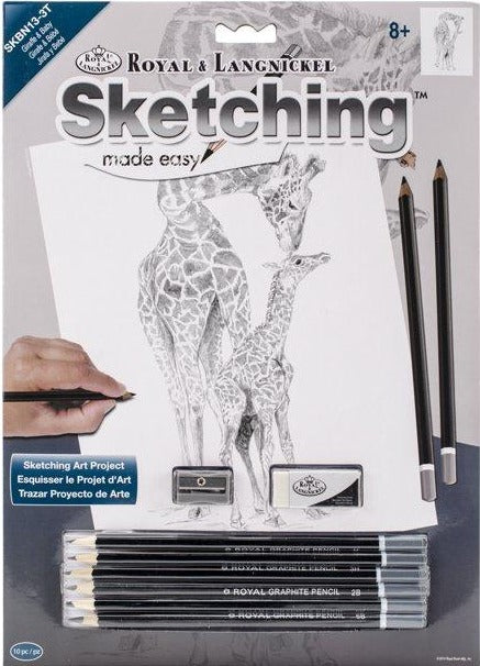 SKETCH BY NUMBER GIRAFFE&BABY