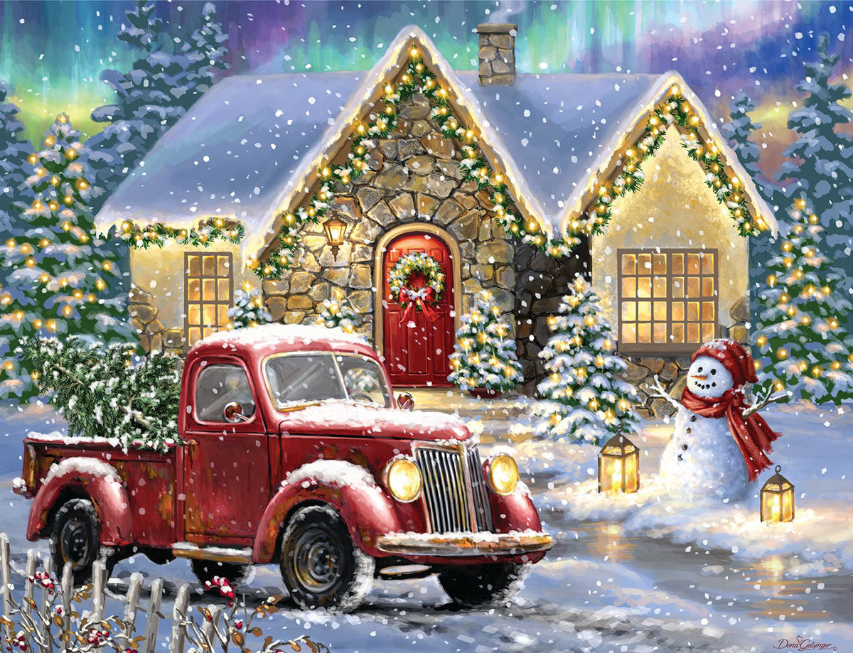 500pc Christmas Light Lane Puz