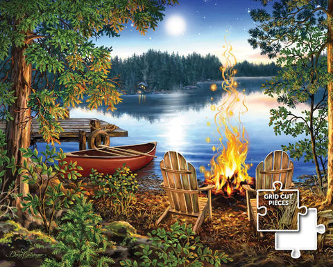 Lakeside Canoe Wood 1000pc Puzzle
