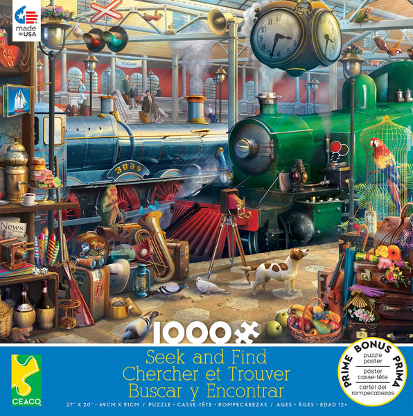 Seek and Find Train Station 1000pc Puzzle