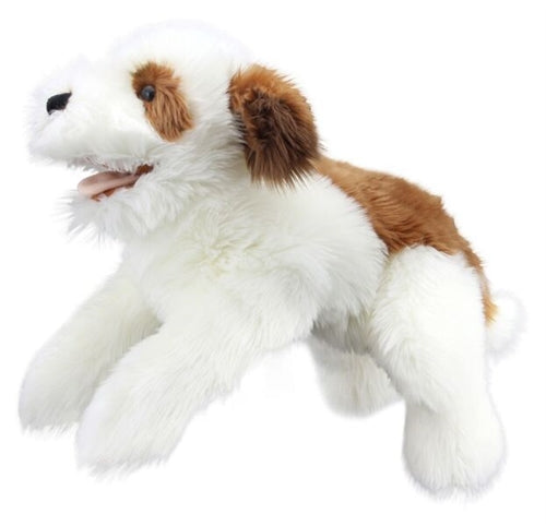 Brown & White Puppy Puppet